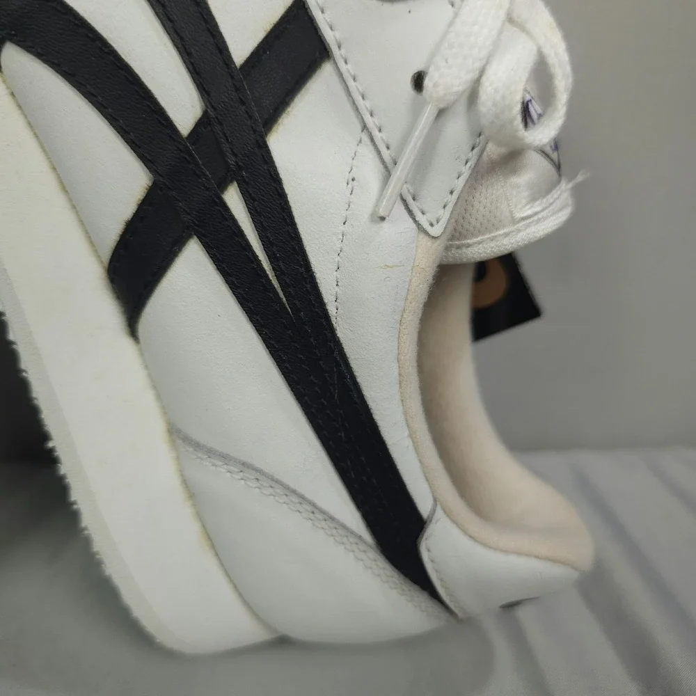 Vtg Asics Cheer Shoes Women 9.5 White Black Leather NCA Cheerleading